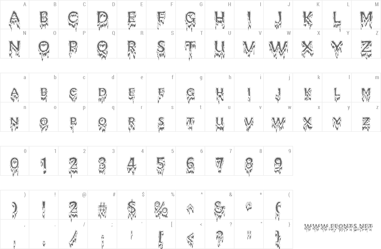 Font Kreepshow Frigid preview